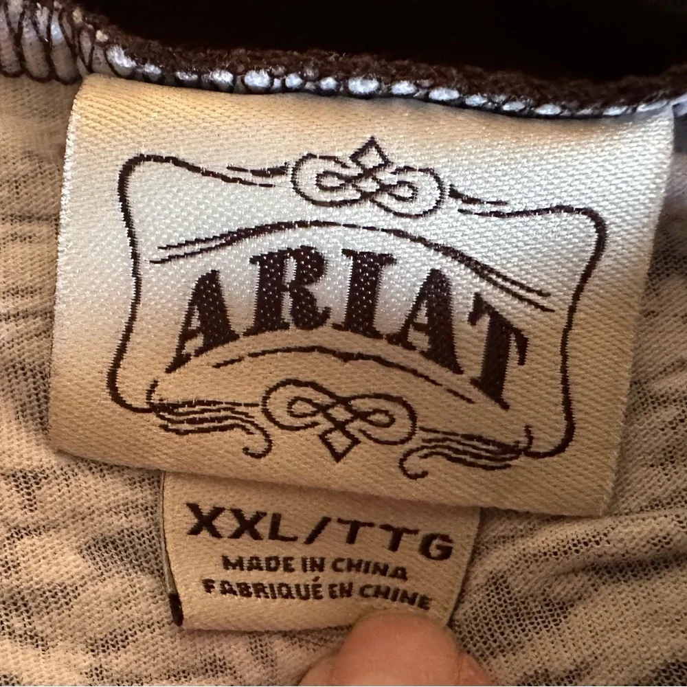 Ariat Brown and Cream Long Sleeve Raglan - Picture 3 of 3